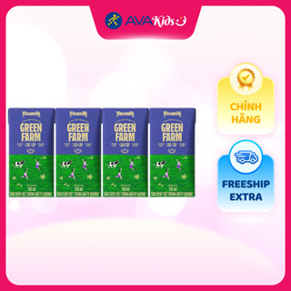 Lốc 4 hộp sữa tươi tiệt trùng Vinamilk Green Farm rất ít đường 110 ml (từ 1 tuổi)