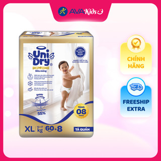 Tã quần Unidry Supreme Thin & Soft size XL 60 + 8 miếng (12 - 17 kg)