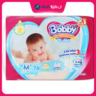 Tã dán Bobby size M 76 miếng (6 - 11 kg)