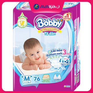 Tã dán Bobby size M 76 miếng (6 - 11 kg)