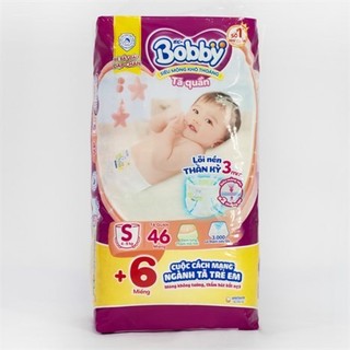Tã quần Bobby size S 46 miếng - Dành cho bé 4 - 8kg