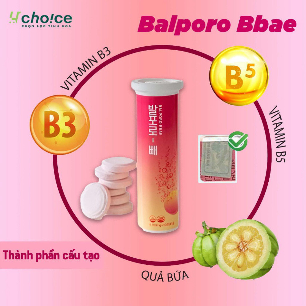 Viên sủi hỗ trợ giảm cân Hàn Quốc Balporo Bbae chính hãng, chuyển hóa mỡ thừa, giảm cảm giác thèm ăn hiệu quả.