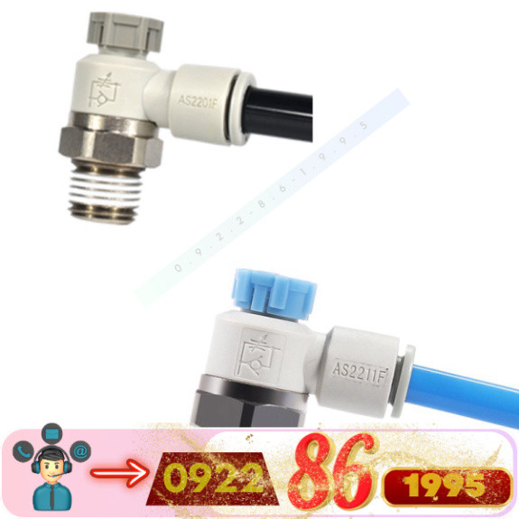 Van Tiết Lưu  AS1201F-M5-04/06A Van Tiết Lưu As2201/Đầu Nối Điều Khiển Tốc Độ AS2211F-01-6 mới
