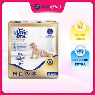 Tã quần Unidry Supreme Thin & Soft size M 76 + 8 miếng - Dành cho trẻ 6 - 11 kg