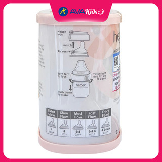 Bộ 2 núm ti Hegen cổ rộng size Extract Flow (0 - 1 tháng)