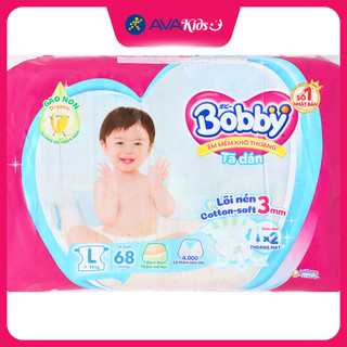 Tã dán Bobby size L 68 miếng (9 - 14 kg)