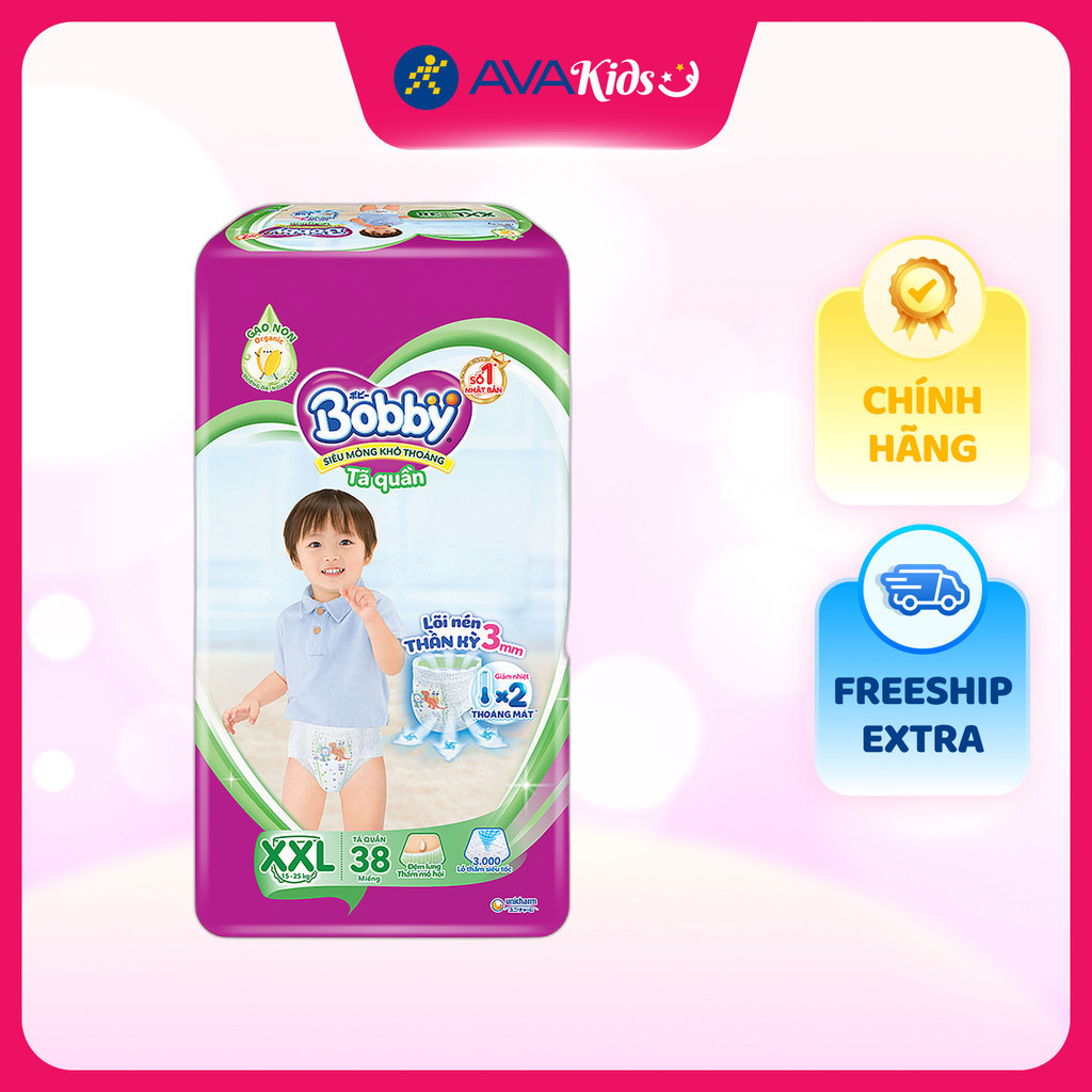 Tã quần Bobby size XXL 38 miếng (15 - 25 kg)