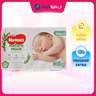 Tã dán Huggies Platinum nature made siêu cao cấp size NB 60 miếng (Dưới 5 kg)
