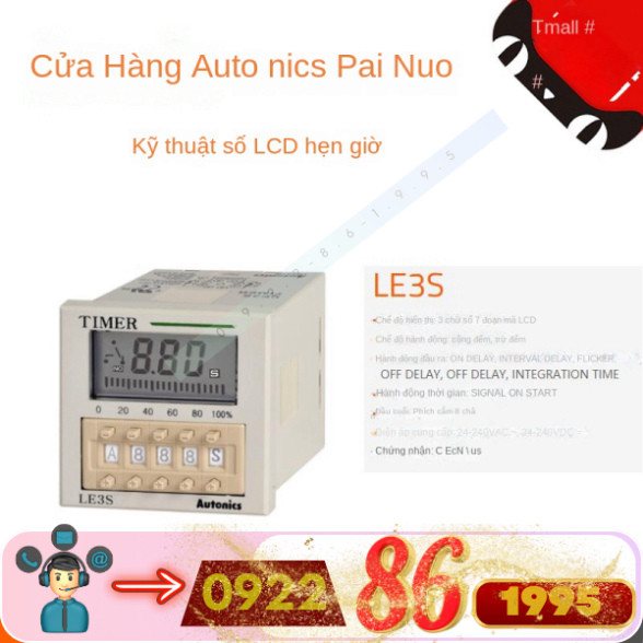 Autonics Kỹ Thuật Số LCD Hẹn Giờ LE3S LE4S LE3SB LE3SA LE4SA mới