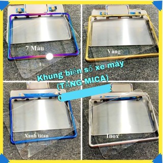 Khung Biển Số Xe Máy Titan, 7 Màu, Vàng, Inox- ốp biển số xe máy [HÌNH THẬT]
