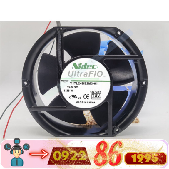 Quạt Làm Mát nidec  24V 1.38a 17Cm Y17L24BS2M3-01 Nidec mới
