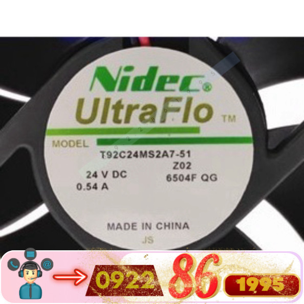 Quạt Làm Mát Nidec  T92C24MUA7-51 T92C24MS2A7-51 Nidec  24V mới