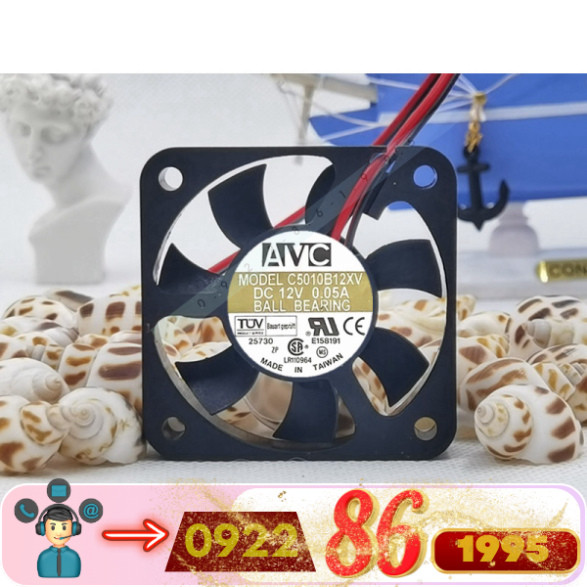 Quạt Làm Mát AVC 5 C/cm 5010 12V 0.05A   C5010b12e C5010b12ev C5010b12xv mới