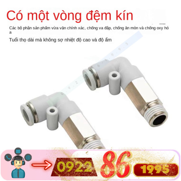 Đầu nối khí Pll4/6/8/10/12/M5/01/2/3/4S - PLL6-M5 - PLL4-M5 - PLL12-02 - PLL10-02 - PLL8-04 mới