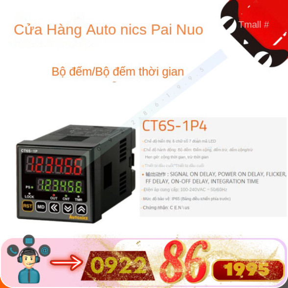 CT6S-1P4-1P2-1P2T-1P4T-2P4-2P2-2P4T Bộ đếm Autonics mới