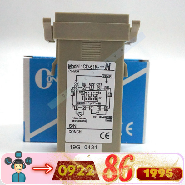 Bộ Đếm Conch  CD-61K-N Sáu Chữ Số Hiển Thị Một Phần Cài Đặt mới