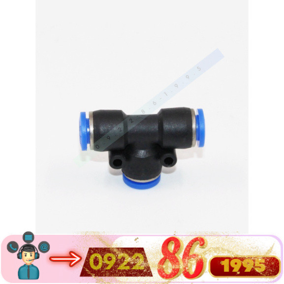 Khớp Nối Ống Khí Nén PE-4 Hình Chữ T/6/8/10/12/14/16Mm PE-16s PE-8 PE-6 PE-4 PE-10 mới