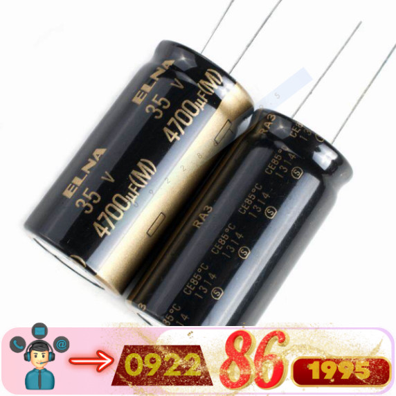 2 Cái, Tụ Điện Điện Điện Phân Âm Thanh ELNA RA3 35V 4700Uf 85 °C 18X35Mm mới