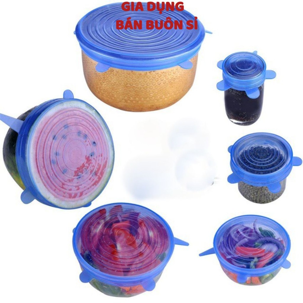Nắp đậy thức ăn bằng silicon (Set 6 nắp)