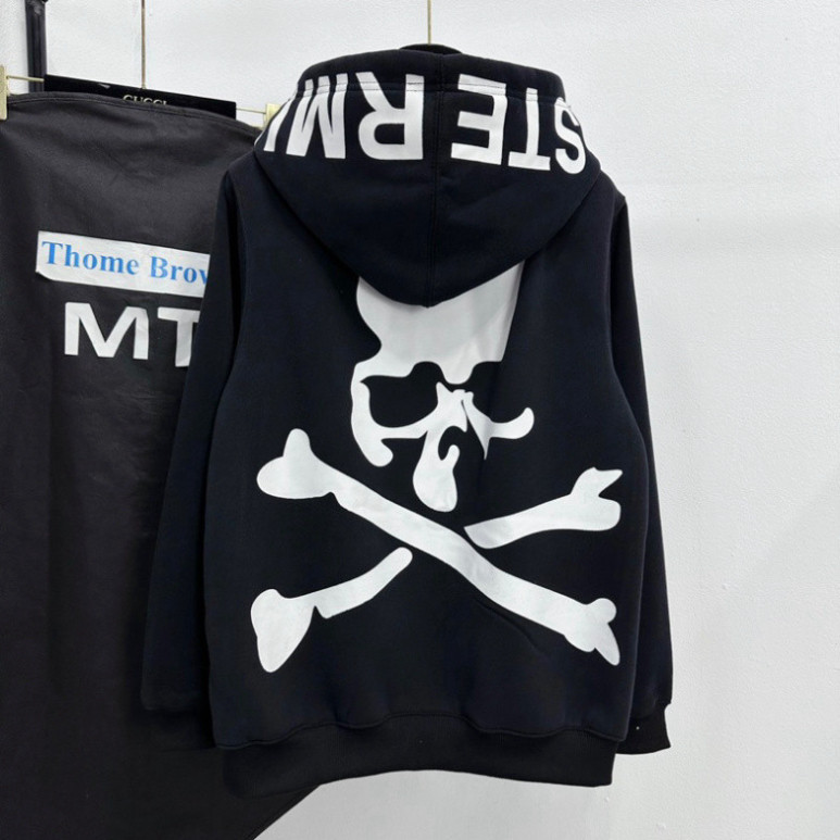 Áo Khoác hoodie zip nam nữ Phillip Plein nỉ chân cua in đầu lâu xương chéo hai mặt zip ống tay, BBR 