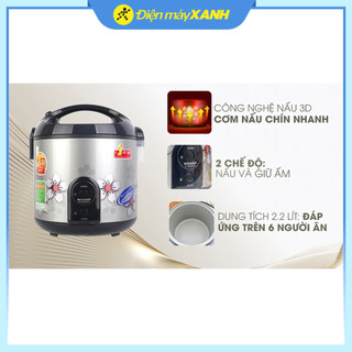 Nồi cơm nắp gài Sharp 2.2 lít KS-R231STV