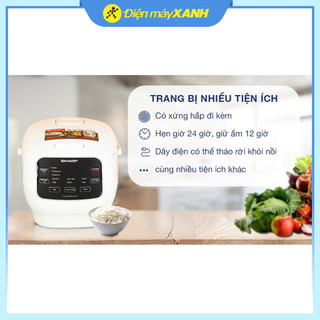 Nồi cơm điện tử Sharp 1.8 lít KS-COM183MV-WH