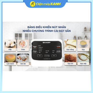 Nồi cơm điện tử Sharp 1.8 lít KS-COM183MV-WH