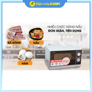 Lò vi sóng Sharp R-205VN(S) 20 lít | 5 Mức Công Suất | Nút Tiếng Việt