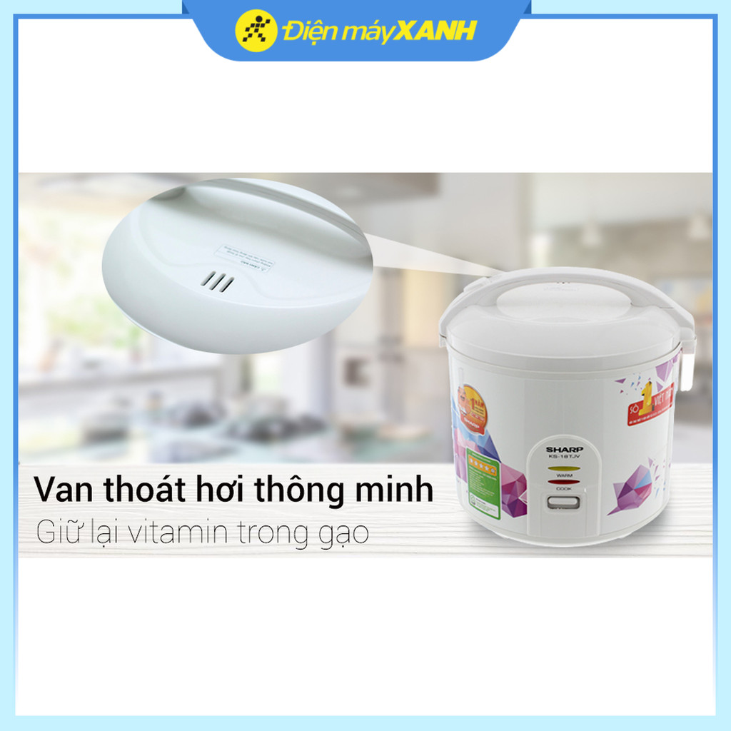 Nồi cơm nắp gài Sharp 1.8 lít KS-18TJV