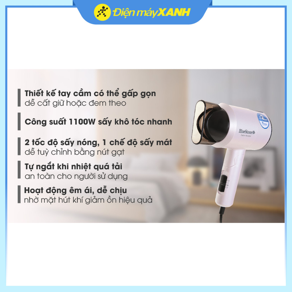 Máy sấy tóc 1100W Bluestone HDB-1827