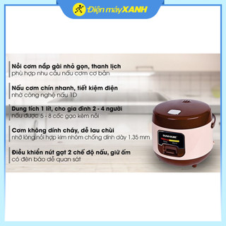  Nồi cơm nắp gài Sunhouse 1 lít SHD8208C - Hàng chính hãng 