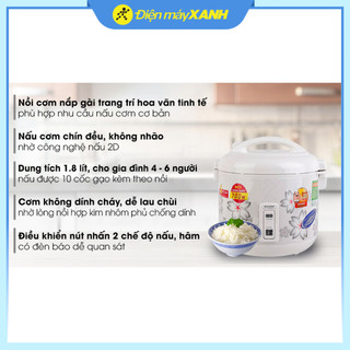 Nồi cơm nắp gài Sharp 1.8 lít KS-N182ETV