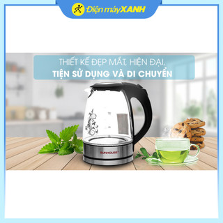  Bình đun siêu tốc thủy tinh SUNHOUSE 1.7 lít SHD1217 Đen 