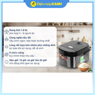 Nồi cơm điện tử Sharp 1.8 lít KS-COM194EV-BK