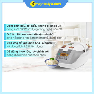  Nồi cơm điện tử Sharp 1.8 lít KS-COM18V 