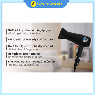Máy sấy tóc 1750-2100W Bluestone HDB-1846 - Hàng chính hãng