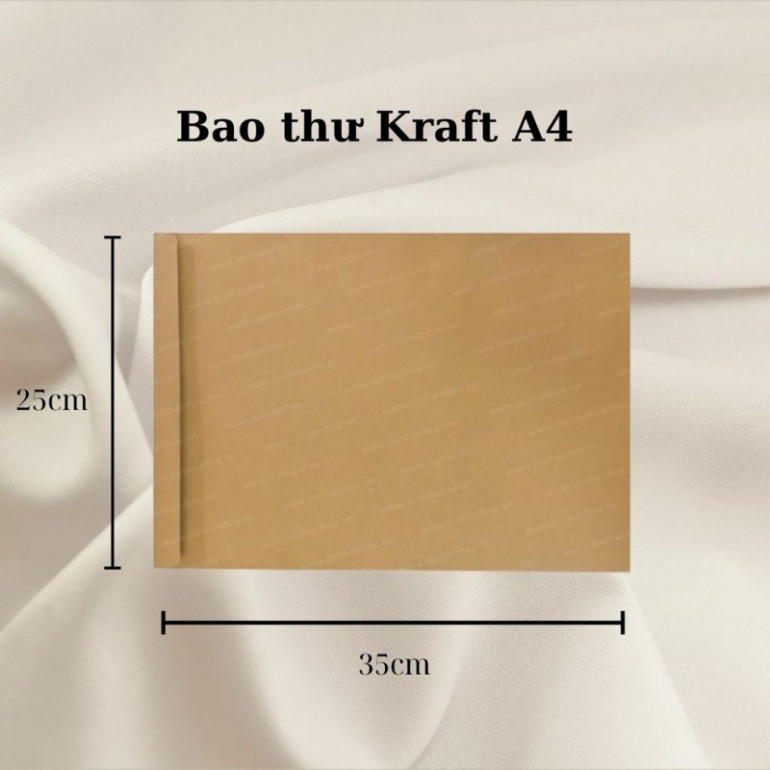 Combo 100 Cái Bao Bì Thư A4 Trắng dày Định lượng 120gsm, Bao bì Thư A4 Giấy Kraft Có Keo 2 Mặt Và Kh