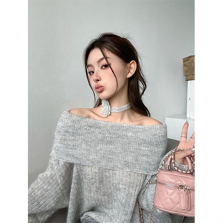 Áo sweater nữ trễ vai dáng ôm, Áo hở vai nữ dài tay, màu xám, chất vải cao cấp, phong cách quần áo thời trang hàn quốc