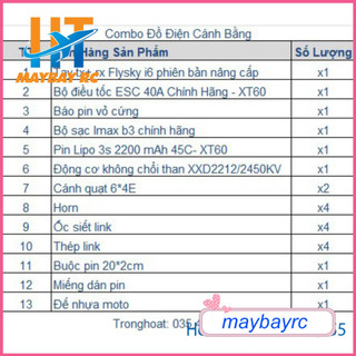 Combo Đồ Điện Chế Máy Bay Cánh Bằng