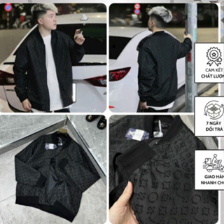 Áo Khoác Bomber Nam Eo Vì Họa Tiết Hoa Nổi Siêu Đẹp - Áo Khoác Nam Lờ Vê 2 Lớp Cao Cấp