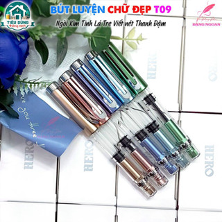 Bút Luyện Chữ T09 - Ngòi Kim Tinh lá tre  , Nét Thanh Đậm, Lưu Trữ Mực Lớn, Không Rỉ, Viết Đẹp