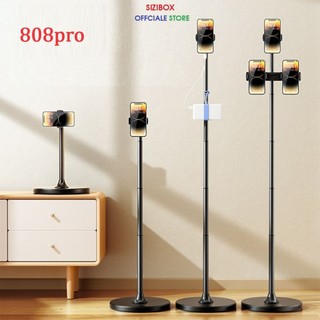 808 Pro Cây đỡ điện thoại quay videos, live stream, ghi hình quay vlog tiện lợi, kẹp 3 máy cùng lúc SIZIBOX
