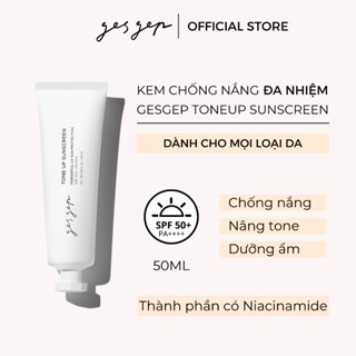 Kem chống nắng Gesgep Tone Up Sunscreen 50ml SPF50+ PA++++ nâng tone kiềm dầu, dưỡng ẩm, làm kem lót