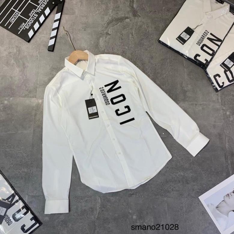  áo sơ mi trắng dài tay và áo sơ mi trắng cộc tay icon dsquared2 cho nam 