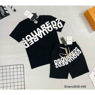 bộ thun nam Dsquared2 dsquared boy phố áo ngắn tay quần đùi in chéo