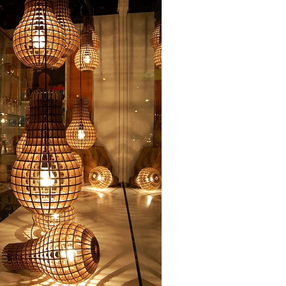 Đèn gỗ đèn quả bóng đèn edison [WoodLaserDecor]