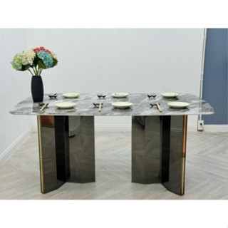 Bàn Ăn Chân Đối Xứng Mặt Đá Caremic, Cao Cấp Nhập Khẩu . .