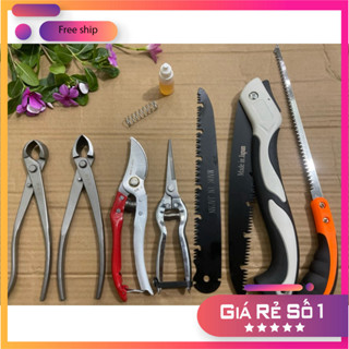 Combo bộ làm vườn kìm, cạp tròn, cạp xéo, cưa kéo cắt cành, tạo sẹo chuyên dụng cho cây bonsai