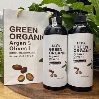   Hàng Loại 1  cặp dầu gội LEVA GREEN ORGANIC 