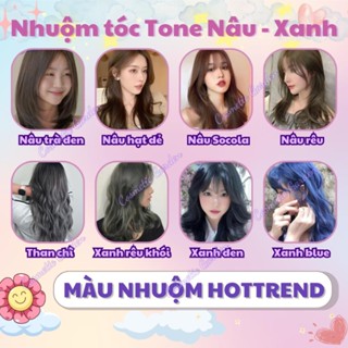 Thuốc nhuộm tóc Tone Nâu Trà Đen - Xanh Than - Nâu Hạt Dẻ - Nâu Chocolate - Than Chì - Nâu Rêu - Xanh Rêu - Nâu Đen